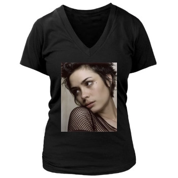 Shannyn Sossamon Women's Deep V-Neck TShirt