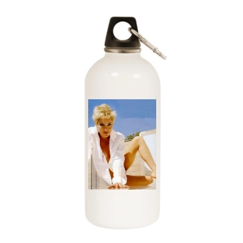 Sharon Stone White Water Bottle With Carabiner