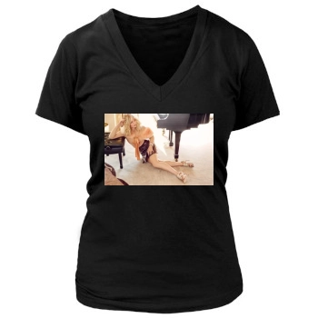 Hilary Duff Women's Deep V-Neck TShirt