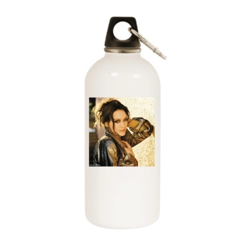 Hilary Duff White Water Bottle With Carabiner