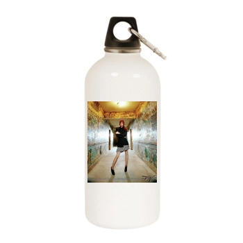 Shirley Manson White Water Bottle With Carabiner