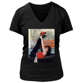 Shirley Manson Women's Deep V-Neck TShirt