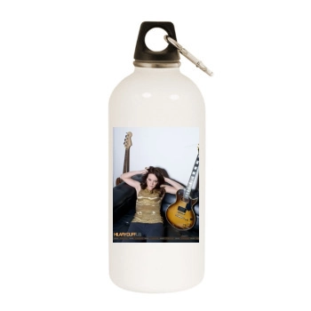 Hilary Duff White Water Bottle With Carabiner