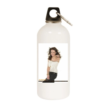 Hilary Duff White Water Bottle With Carabiner