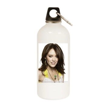 Hilary Duff White Water Bottle With Carabiner