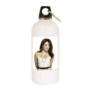 Hilary Duff White Water Bottle With Carabiner