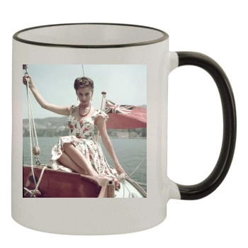 Sophia Loren 11oz Colored Rim & Handle Mug