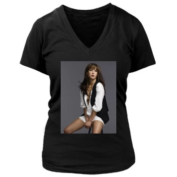 Sophie Marceau Women's Deep V-Neck TShirt