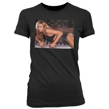 Stacy Keibler Women's Junior Cut Crewneck T-Shirt