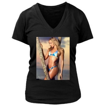 Stacy Keibler Women's Deep V-Neck TShirt