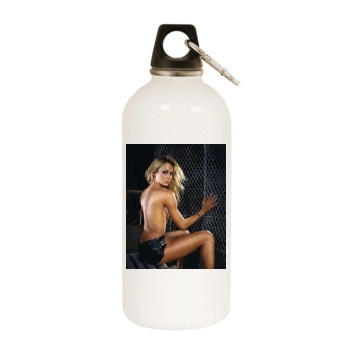 Stacy Keibler White Water Bottle With Carabiner