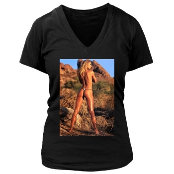 Stacy Keibler Women's Deep V-Neck TShirt