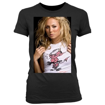 Stacy Keibler Women's Junior Cut Crewneck T-Shirt