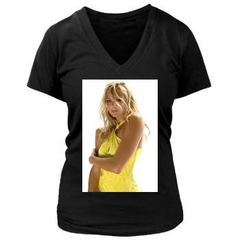 Stacy Keibler Women's Deep V-Neck TShirt