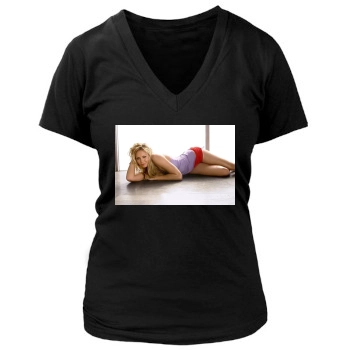 Stacy Keibler Women's Deep V-Neck TShirt