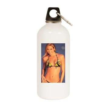 Stacy Keibler White Water Bottle With Carabiner