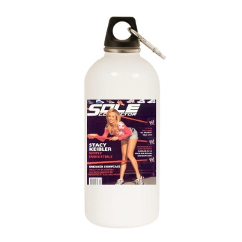 Stacy Keibler White Water Bottle With Carabiner