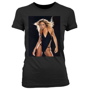 Stacy Keibler Women's Junior Cut Crewneck T-Shirt