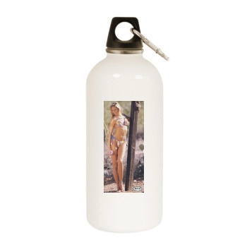 Stacy Keibler White Water Bottle With Carabiner