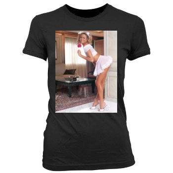 Stacy Keibler Women's Junior Cut Crewneck T-Shirt