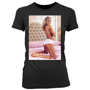 Stacy Keibler Women's Junior Cut Crewneck T-Shirt