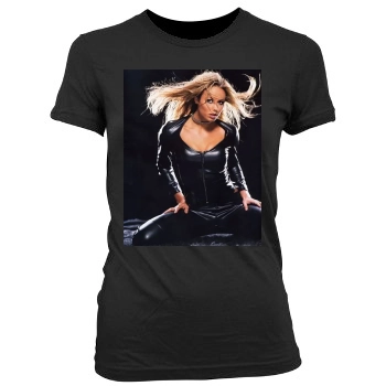 Stacy Keibler Women's Junior Cut Crewneck T-Shirt