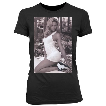 Stacy Keibler Women's Junior Cut Crewneck T-Shirt