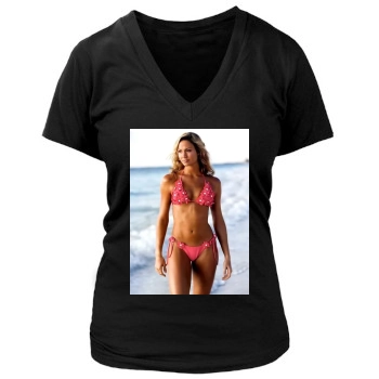 Stacy Keibler Women's Deep V-Neck TShirt