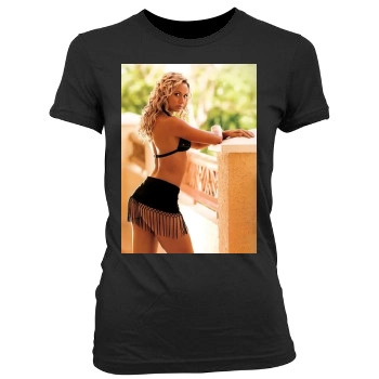 Stacy Keibler Women's Junior Cut Crewneck T-Shirt