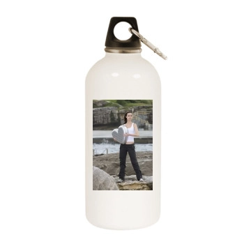 Summer Glau White Water Bottle With Carabiner