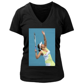 Tamira Paszek Women's Deep V-Neck TShirt