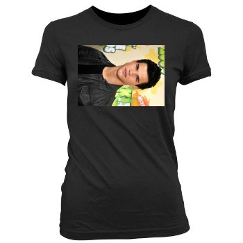 Taylor Lautner Women's Junior Cut Crewneck T-Shirt