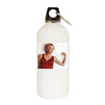 Tea Leoni White Water Bottle With Carabiner