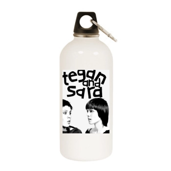 Tegan and Sara White Water Bottle With Carabiner