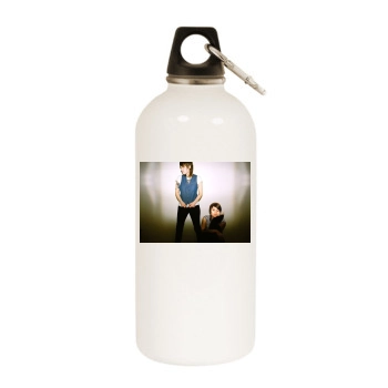 Tegan and Sara White Water Bottle With Carabiner