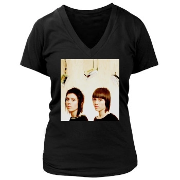 Tegan and Sara Women's Deep V-Neck TShirt