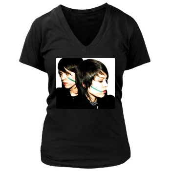 Tegan and Sara Women's Deep V-Neck TShirt