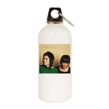 Tegan and Sara White Water Bottle With Carabiner