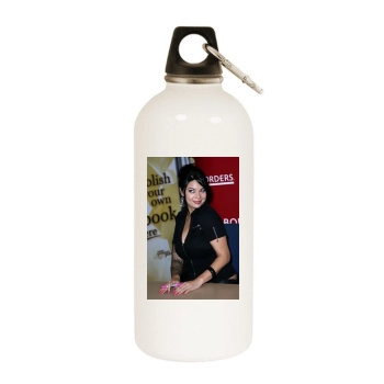 Tera Patrick White Water Bottle With Carabiner