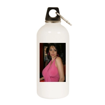 Tera Patrick White Water Bottle With Carabiner