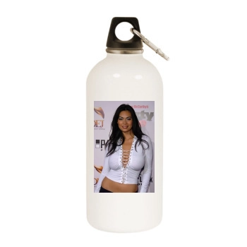 Tera Patrick White Water Bottle With Carabiner