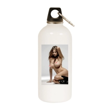 Tera Patrick White Water Bottle With Carabiner