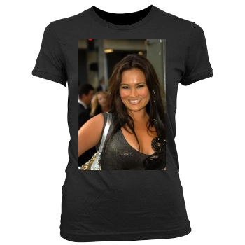 Tia Carrere Women's Junior Cut Crewneck T-Shirt