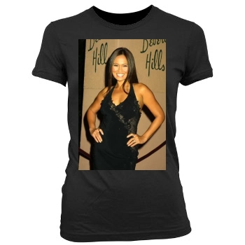 Tia Carrere Women's Junior Cut Crewneck T-Shirt