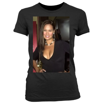 Tia Carrere Women's Junior Cut Crewneck T-Shirt