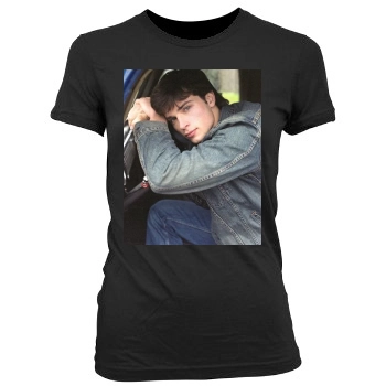 Tom Welling Women's Junior Cut Crewneck T-Shirt