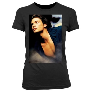 Tom Welling Women's Junior Cut Crewneck T-Shirt