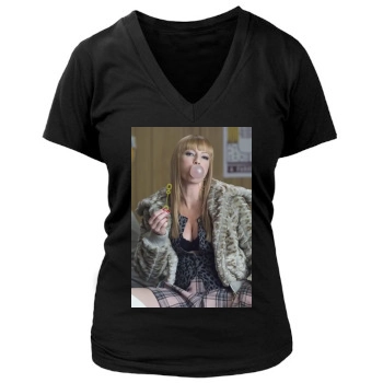 Traci Lords Women's Deep V-Neck TShirt