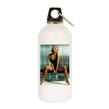 Tricia Helfer White Water Bottle With Carabiner