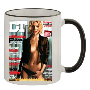 Tricia Helfer 11oz Colored Rim & Handle Mug